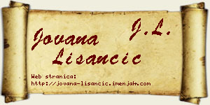 Jovana Lišančić vizit kartica